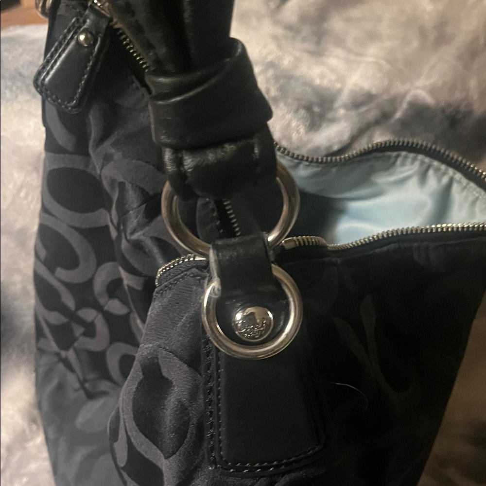 Coach Black Hobo Bag with Circle Pattern - Picture 8 of 9